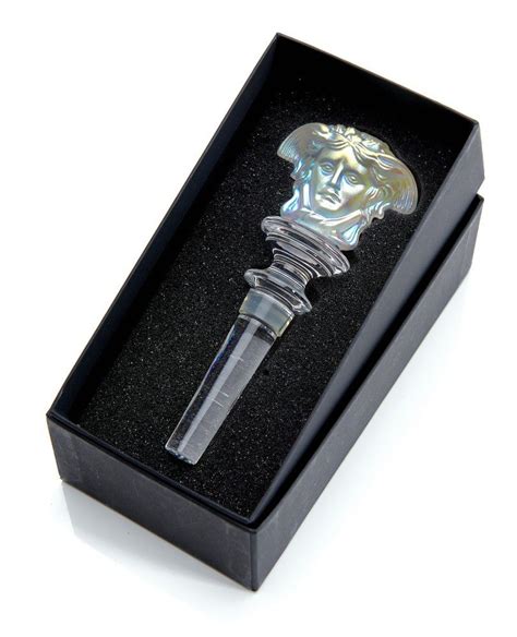 versace crystal wine stopper|Versace medusa bottle stopper.